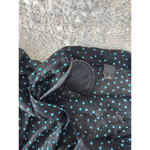 Lane Bryant Plus Sz 18 Polka Dot Whimsigoth Witchy Midi Wrap Dress Semi Sheer - Picture 8 of 9